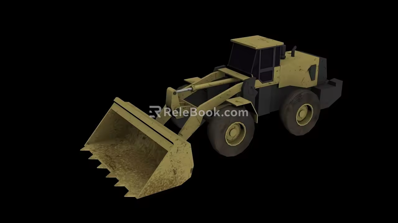 Ultra-low surface optimization loader engineering vehicle scene necessary 3d model