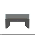 Modern Display Cabinet Shelf With Glass Cover Gray Body And Light Countertop