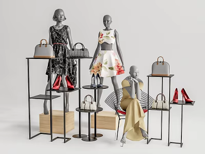 Modern Model Clothing Store Model Bags Shoes 3d model