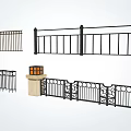 Wrought Iron Railings Showcasing Various Decorative Patterns And Sleek Designs 3d model