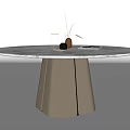 Modern Dining Table Office Desk Casual Table Decorative Table Wood Table Marble Table Ornaments Tableware 3d model