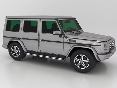 Silver Mercedes G Class SUV With Rugged Exterior Design And Large Alloy Wheels 3d model
