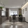 Modern Office Interior Design With Desks Office Chairs Cabinets Plants And Large Windows