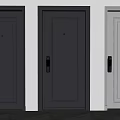 Modern Security Doors In Three Different Colors With Door Locks And Frames 3d model