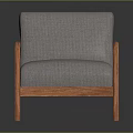 Modern Light Gray Fabric Armchair With Wooden Frame And Comfortable Seat Design
