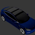 Modern Blue Car With Open Doors Sleek Interior Design And Silver Wheels 3d model