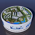 Sand Table Model for Urban Community Planning with Buildings Green Spaces and Roads