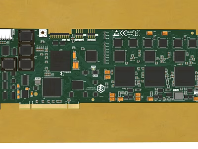 Detailed View Of Green Printed Circuit Board With Electronic Components And Chips 3d model