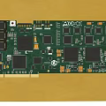 Detailed View Of Green Printed Circuit Board With Electronic Components And Chips