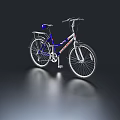 Blue Modern Bicycle With Silver Frame And Comfortable Seat For Urban Use