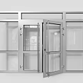 Modern Double Glass Door With Metal Frame And Open Design