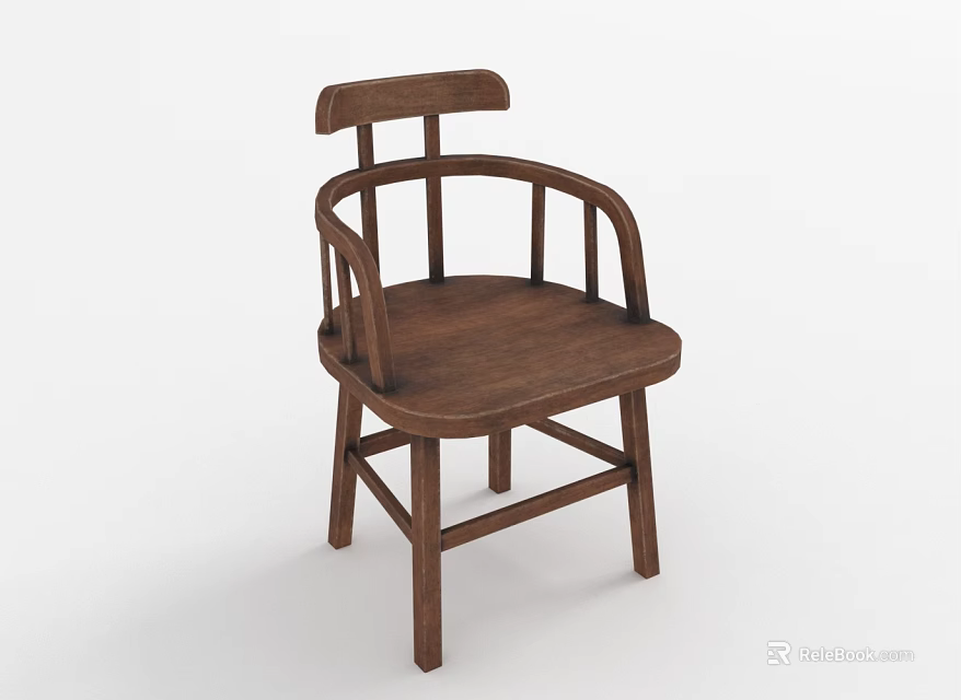 Wooden Leisure Chair with Armrests and Backrest Modern Simple Design for Comfortable Relaxation 3d model 