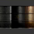 Rusty Metal Edible Oil Barrels In Black Dark Gray And Copper With Rusty Texture