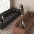 Double sofa leisure sofa 3d model