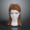Realistic Human Head Model Featuring Brown Braided Hair And Red Lined Eyes