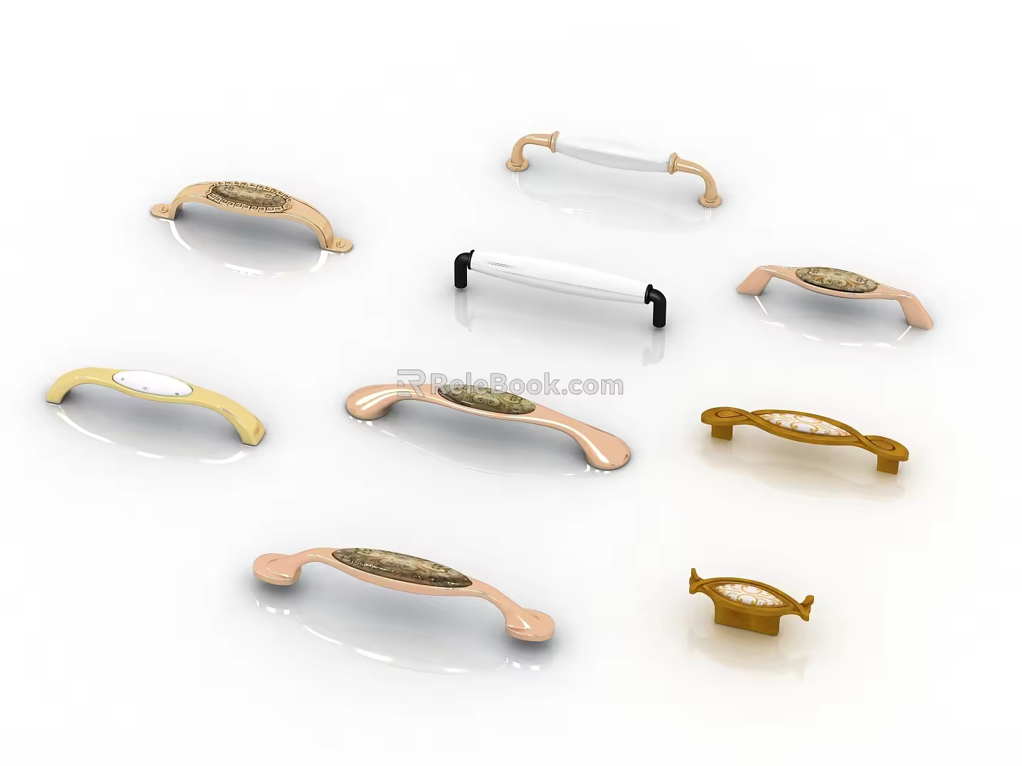 Modern classical handle hardware handle 3d model