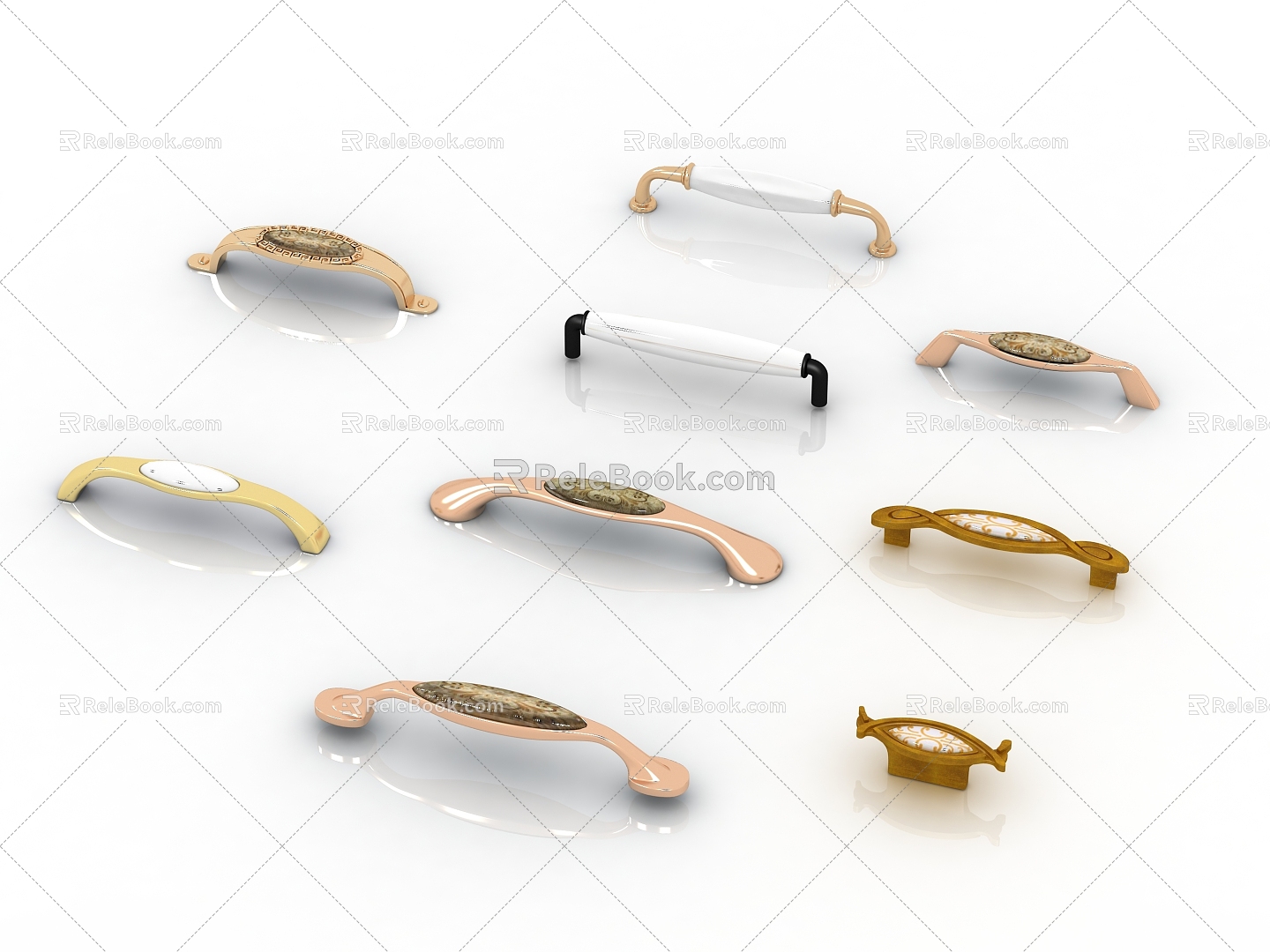 Modern classical handle hardware handle 3d model