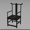 Traditional Chinese Style Wooden Chair With Classic Backrest And Armrests Design