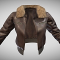 Jacket Leather Jacket Leather Jacket Coat Clothes Military Coat 3d model