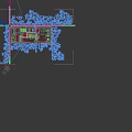 Industrial Plant Aerial View Building Complex With Blue Roofs Greenery Roads and Facilities