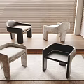 Leisure Chairs In Black And Gray With Fabric Upholstery And Wooden Legs In Indoor Space