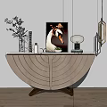 Modern End View Table Entrance Cabinet 3d model