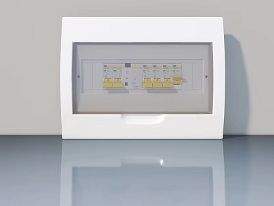 White Flush Door With Modern Sleek Design And Internal Switch Panel 3d model