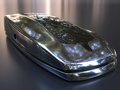 Modern Sleek Silver Concept Car With Reflective Surface And Streamlined Design 3d model