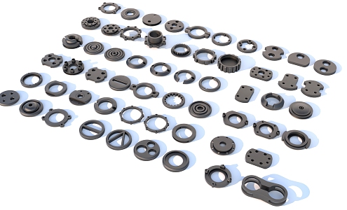 Hard surface mechanical parts combination of mechanical parts 3d model