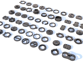 Hard surface mechanical parts combination of mechanical parts 3d model