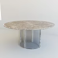 Modern Round Dining Table With Marble Top And Transparent Acrylic Base 3d model