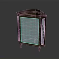 Classic Wooden Entryway Corner Cabinet With Glass Door And Grid Storage Design