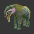 Realistic Woolly Mammoth Model With Long Tusks Standing In Lifelike Posture 3d model