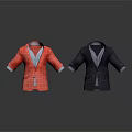 Fashionable Men's Blazers With Red Plaid And Dark Colored Designs And Striped Lining