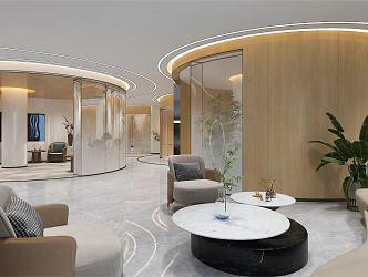Modern leisure area Enterprise exhibition hall Rest reception area 3d model