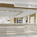 Modern Luxury Jewelry Store Interior With Glass Showcases And Bright Lighting Design