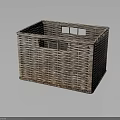 Handwoven Wicker Rectangular Storage Basket for Home Organization and Decor