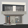 Modern Shop Facade With MGANDC8 Sign Curved Awning And Window Displays