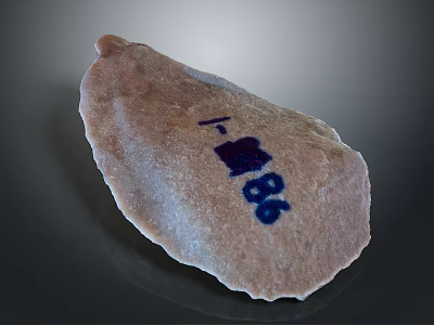 Wood Stone Sample With Numbered Mark And Natural Surface Texture For Construction Material 3d model