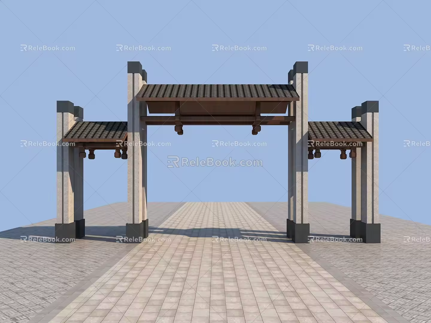Chinese archway 3d model