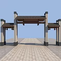 Chinese archway 3d model