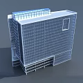 Contemporary High Rise Office Building Featuring Glass Curtain Wall And Modern Architecture