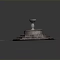 Decorative Outdoor Fountain With Circular Multi tiered Steps And Stone Slab Base