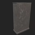 Vintage Metal Cabinet With Rustic Texture Double Doors And Top Panels Design