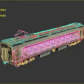 moving rail car subway car train car train car train light rail subway high-speed rail 3d model