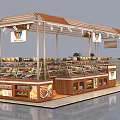 Modern Mall Retail Shop With Glass Display Cases And Wooden Shelves