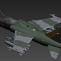 Green Fighter Jet With Weapon Mounts Cockpit Tail Fin And Design Details