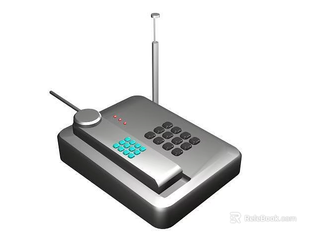 Public Facility Communication Device With Digital Keypad Green Buttons Handset And Antenna 3d model