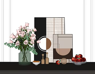 Modern ornaments combination 3d model