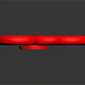 Red Fidget Spinner With Three Circular Rings And Central Bearing For Daily Use